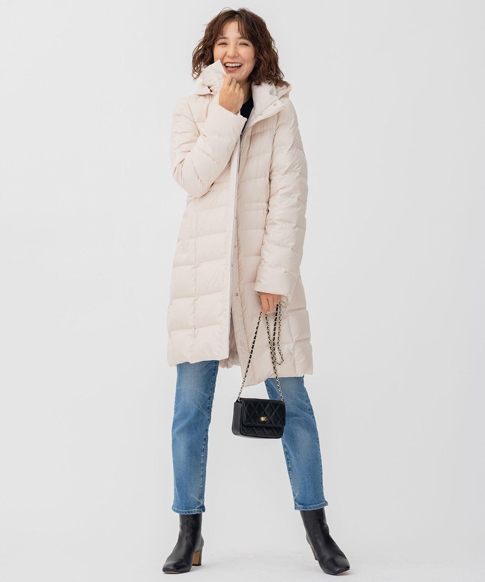 23区 【洗える】シレータフタ ロング ダウンコート 