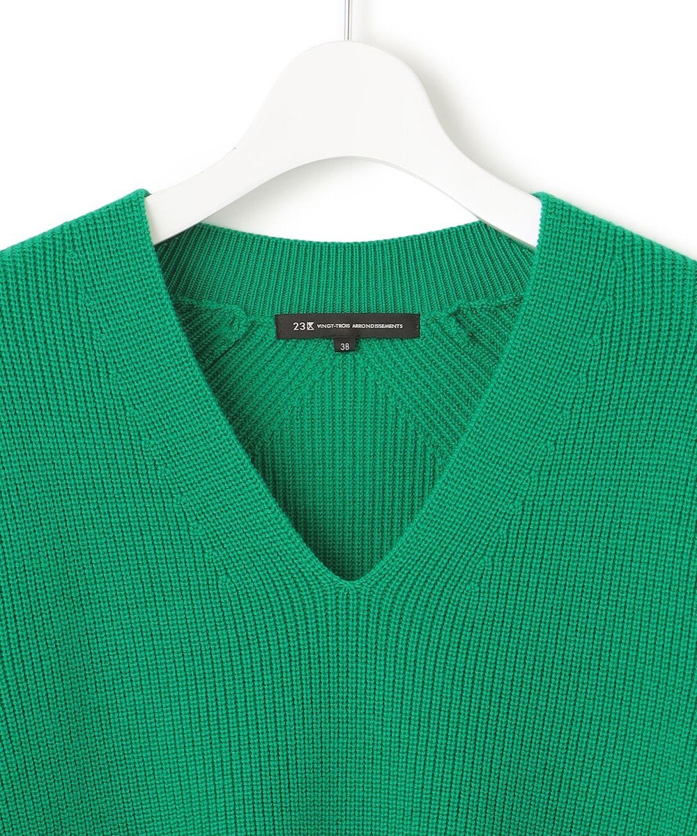 23区 【洗える】ウールミドルゲージ Vネック ニット 