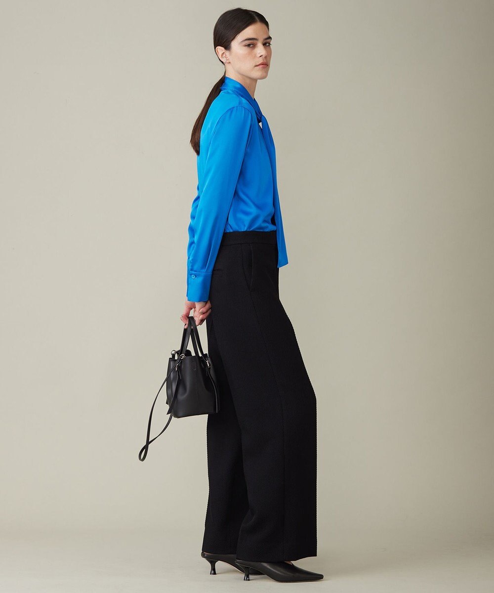 ICB 【洗える】 ヴィンテージストレッチサテン ブラウス 