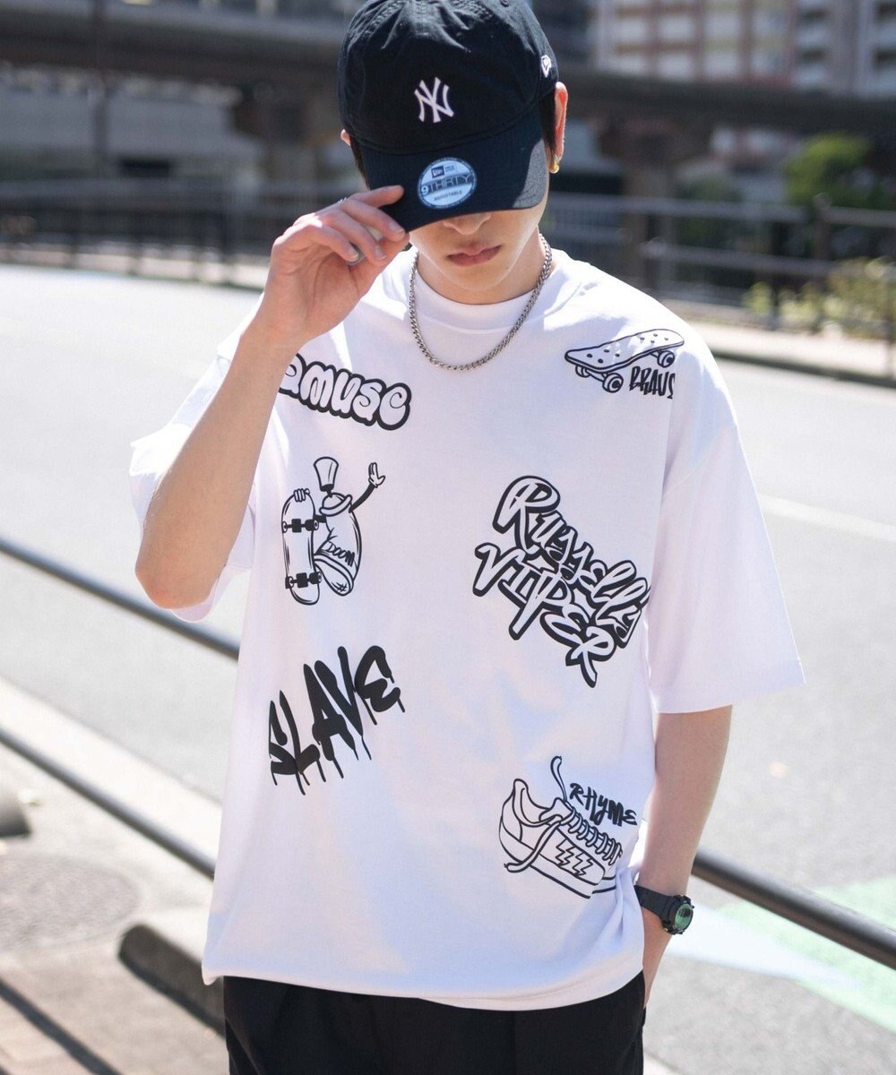 WEGO アクセ付きラフガキグラフィックT（SS） 