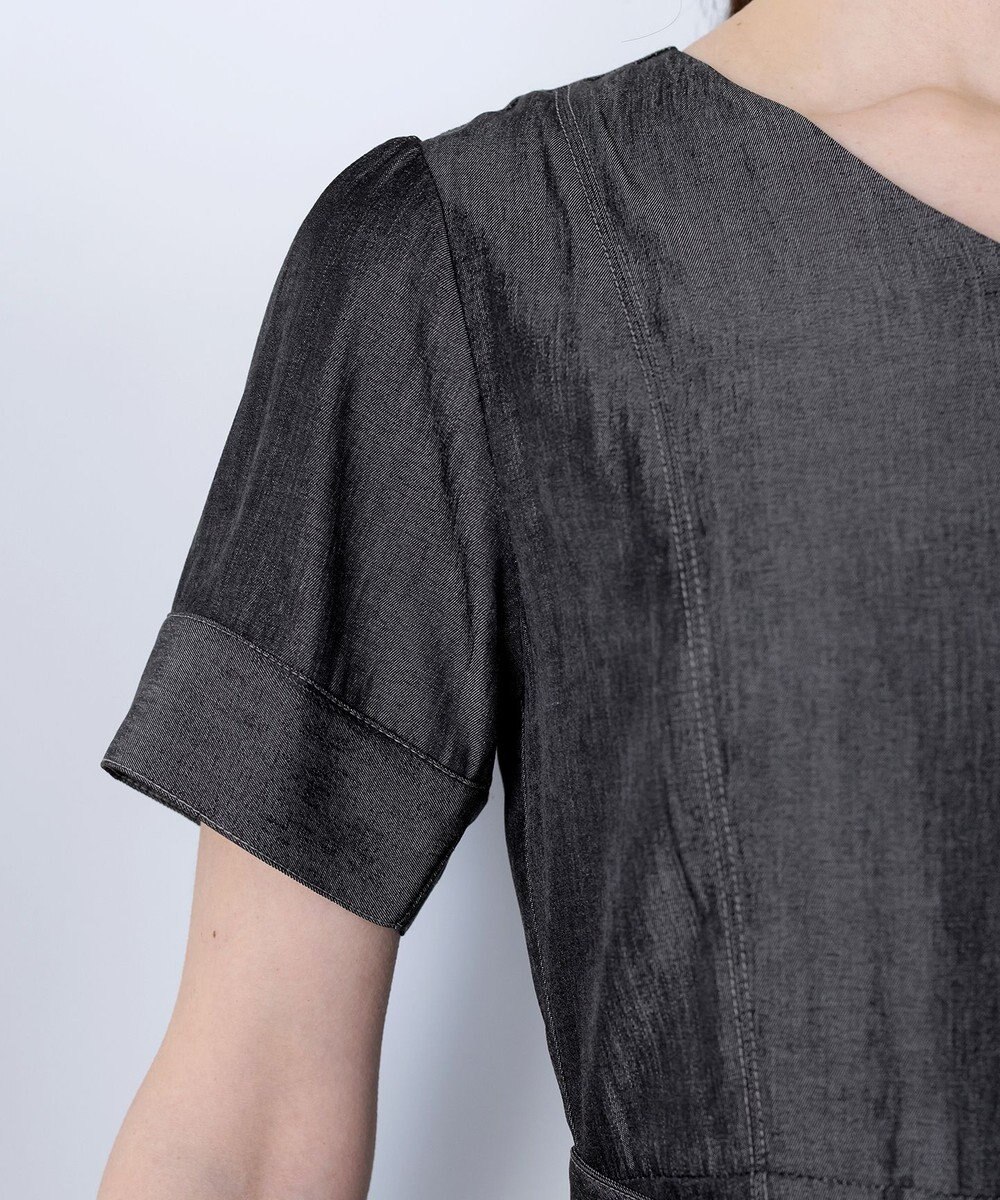 Tiaclasse デニムフレアワンピース 