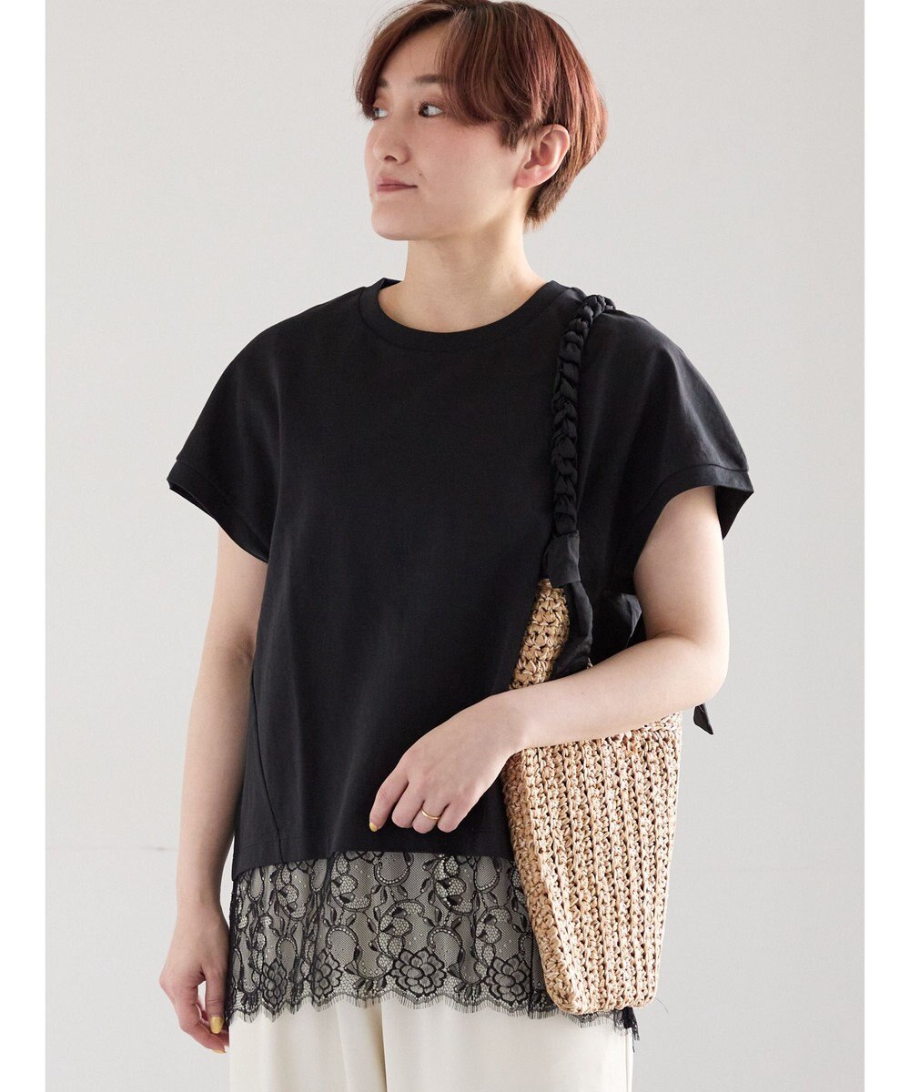 Te chichi 【接触冷感/マシンウォッシャブル】レースヘムTシャツ《2026 SUMMER LOOK item》 