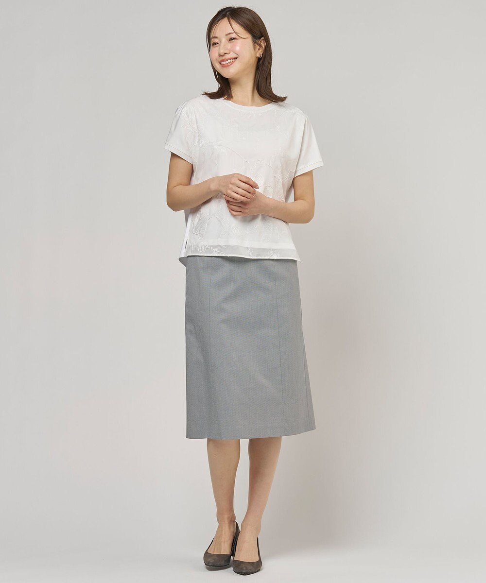 J.PRESS LADIES 【セットアップ対応・洗える・撥水】コットンFITTY スカート 