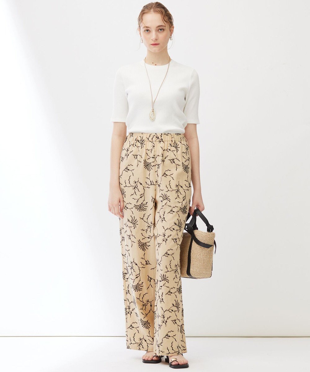 23区 【Indian Factory】フラワーエンブロイダリー ワイドパンツ 