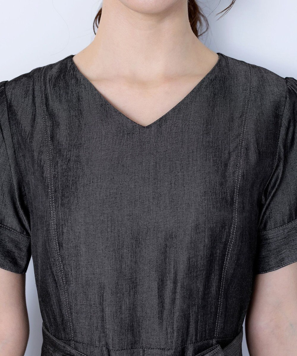 Tiaclasse L デニムフレアワンピース 