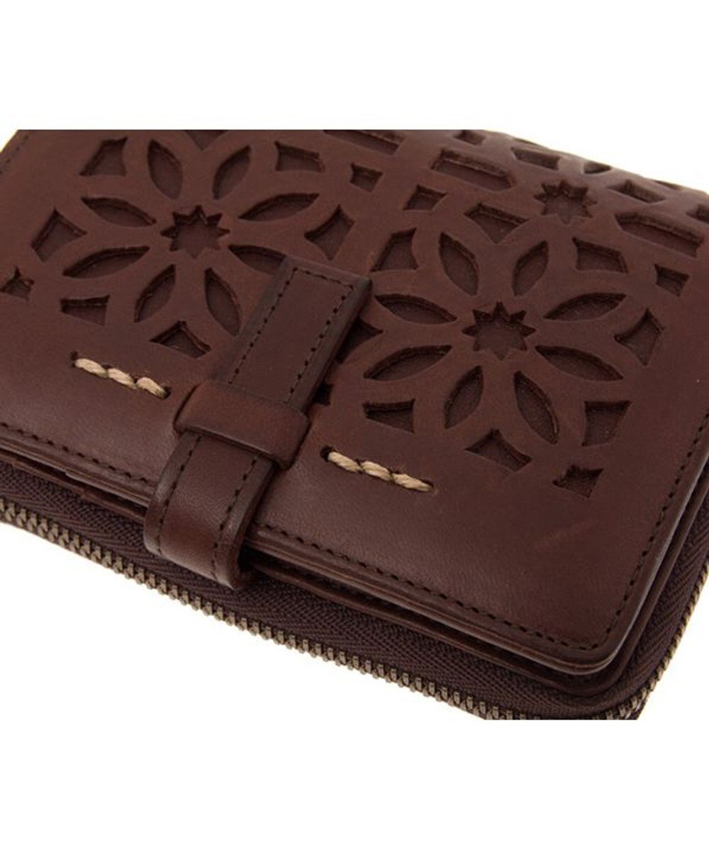 genten カットワーク 二つ折り財布 