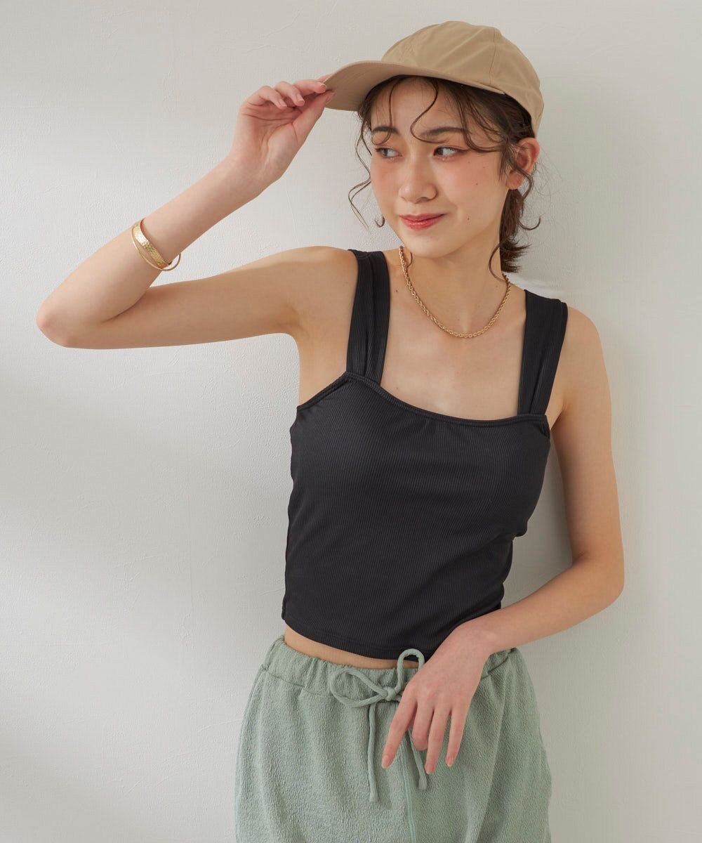 OP／FILA 【Ocean Pacific】シワ加工ラッシュガード付き タンキニデザイン水着4点セット 