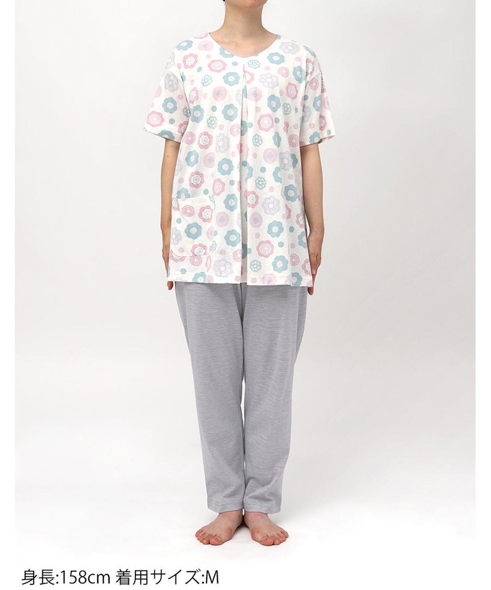 Wing パジャマ 綿100%(本体) 天竺素材 5分袖 半袖 長ズボン レディース EP8045 ウイング／ワコール 