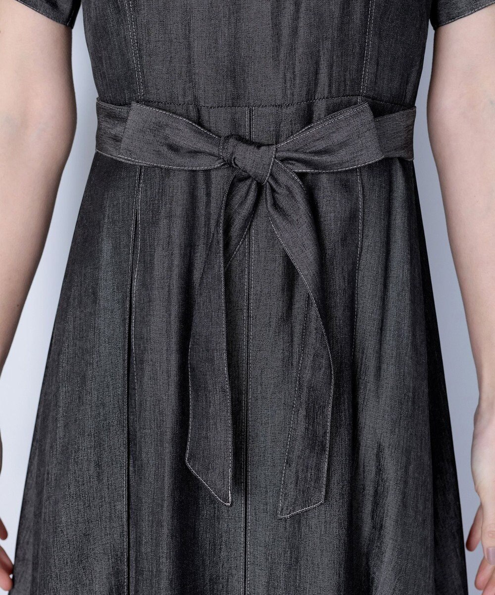 Tiaclasse L デニムフレアワンピース 