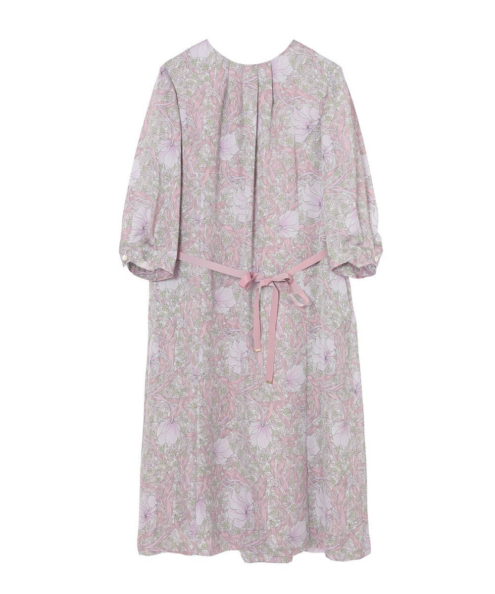 DAKS ボタニカルプリント七分袖ワンピース 