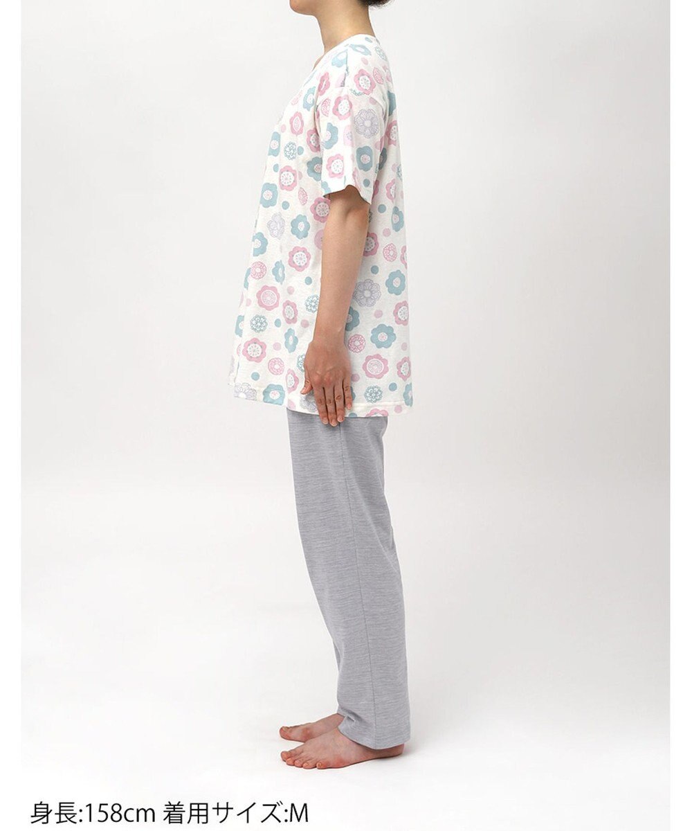 Wing パジャマ 綿100%(本体) 天竺素材 5分袖 半袖 長ズボン レディース EP8045 ウイング／ワコール 