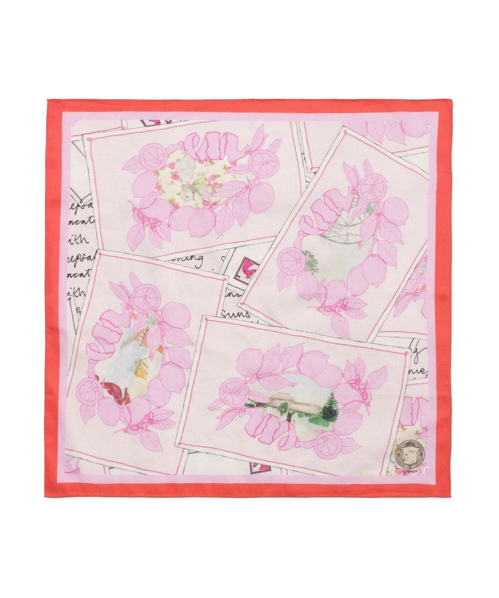 MOONBAT 【日本製】SWASH LONDON ポストカードプリント コットン スカーフハンカチ 