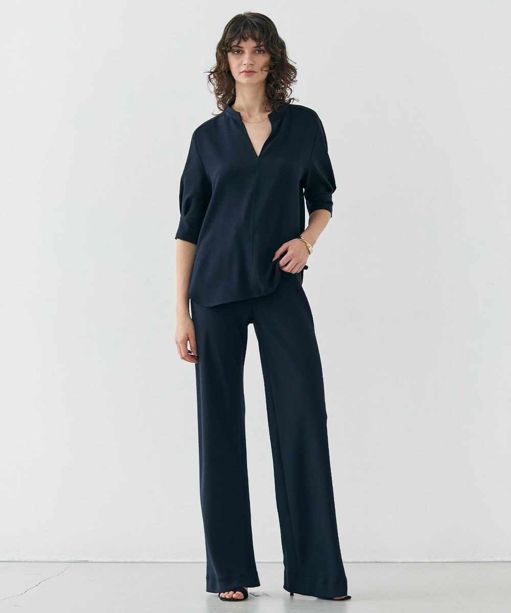 BEIGE， 【洗える】FLEUR / ウエストゴムイージーワイドパンツ 