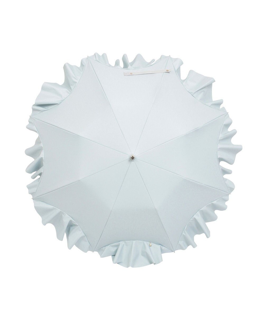 MOONBAT 【1級遮光/遮熱/UV】LANVIN en Bleu (ランバン オン ブルー)晴雨兼用日傘 ラッフルフリル 無地 チャーム付き 折りたたみ傘 楽折 