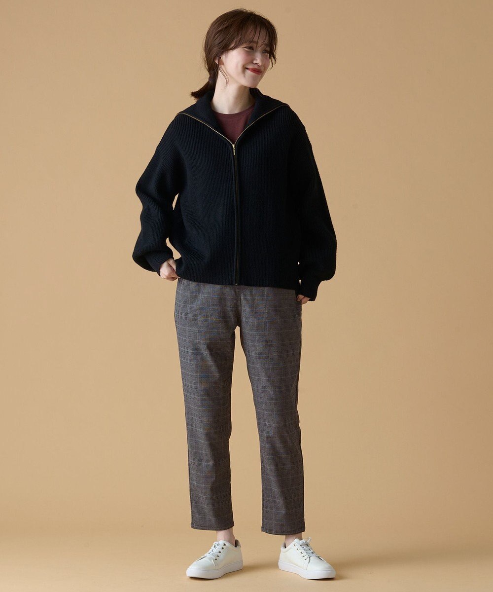 ANY L 【洗濯機可】ジップアップニットブルゾン 