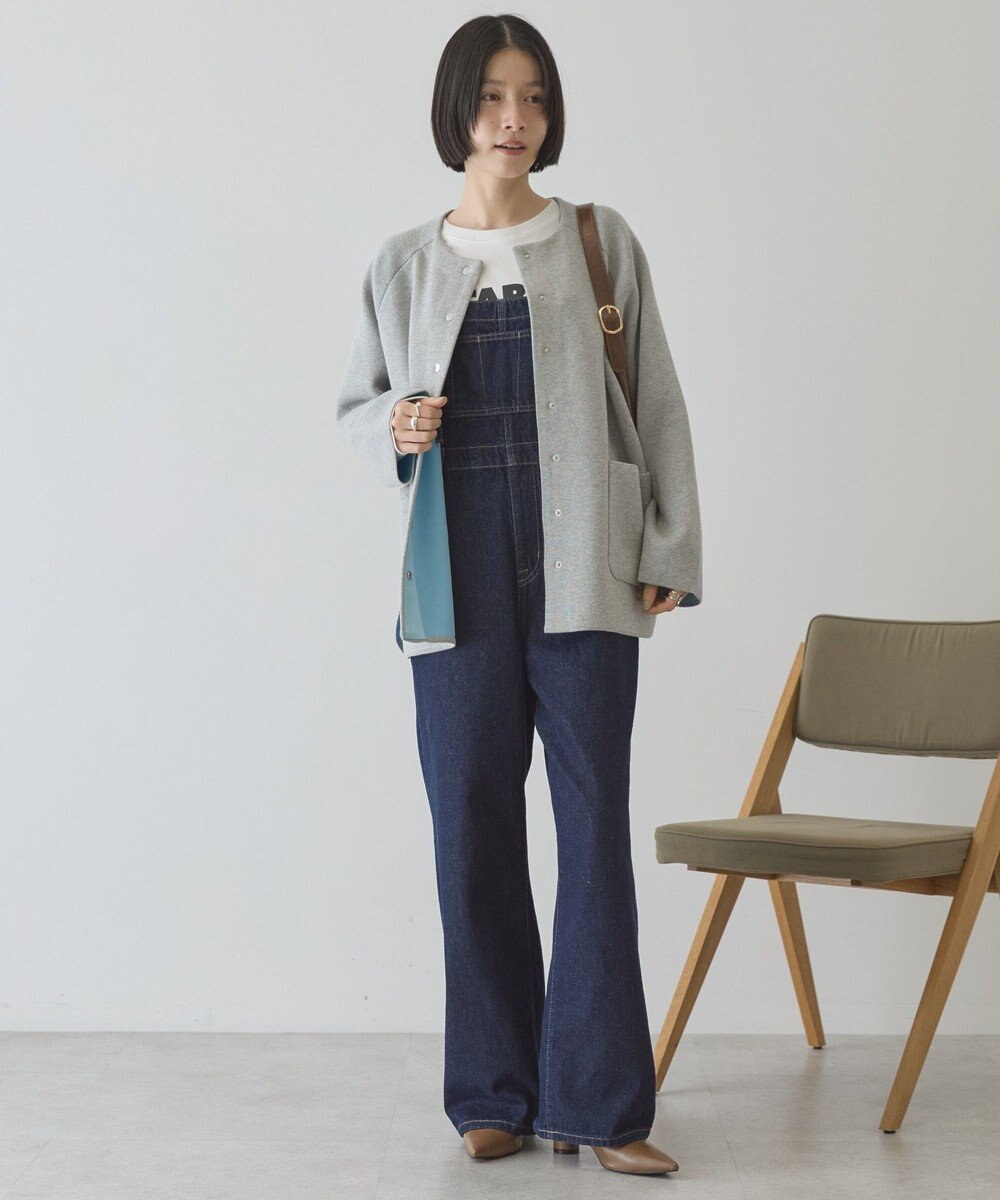 AMERICAN HOLIC Wフェイスラウンドヘム ラグランニットカーディガン 