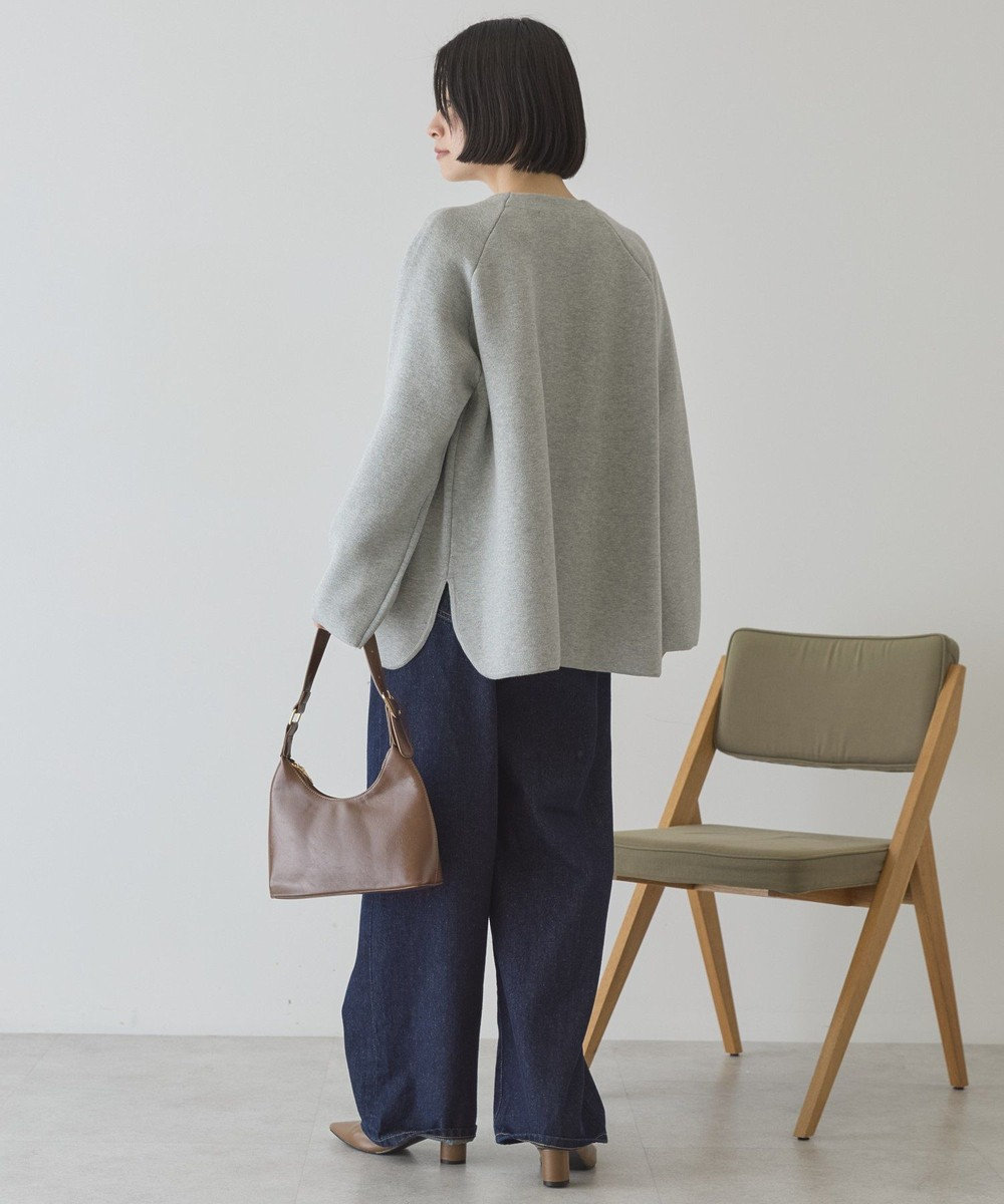 AMERICAN HOLIC Wフェイスラウンドヘム ラグランニットカーディガン 