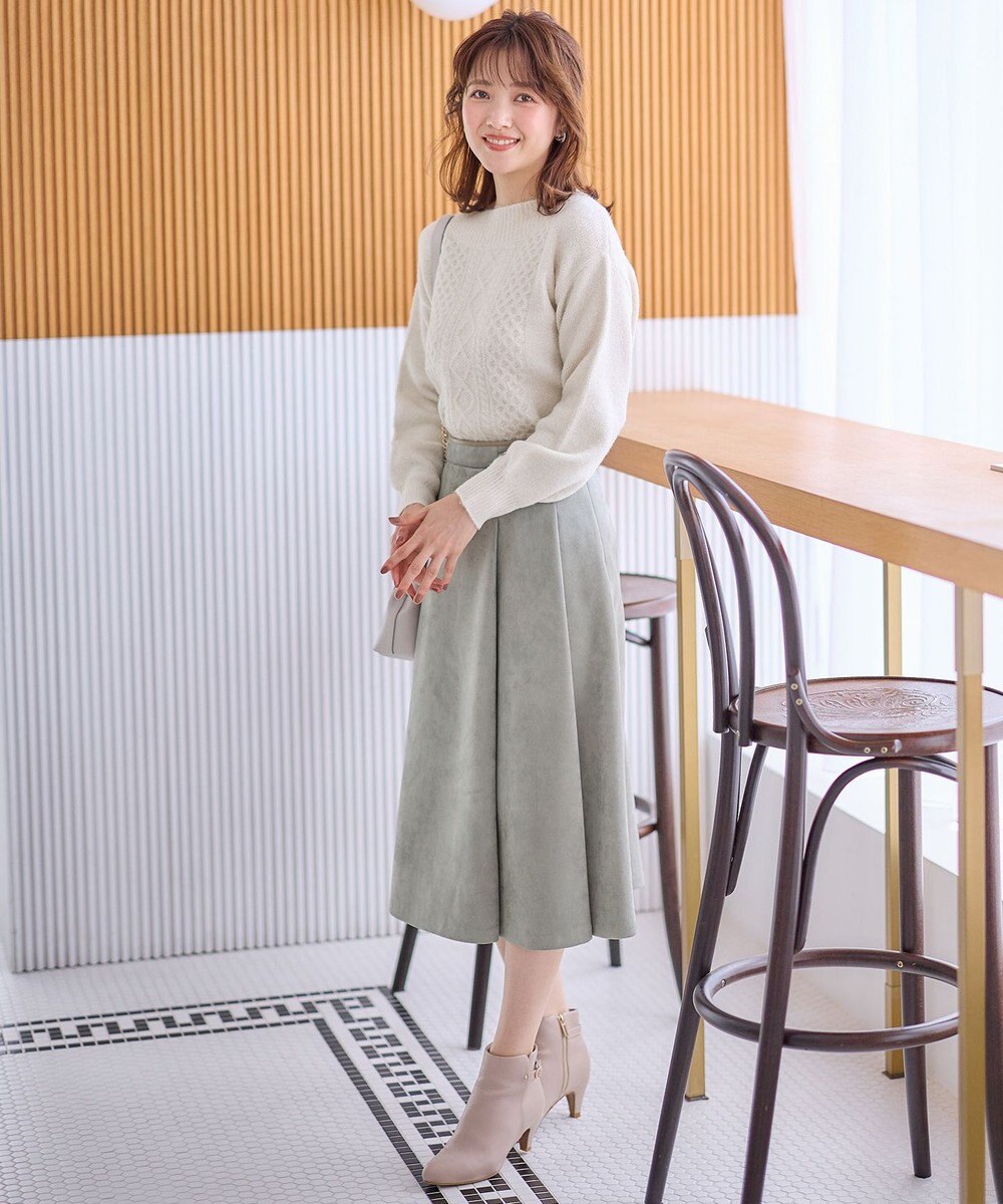 ANY SIS 【洗える】スエードライクビット スカート 