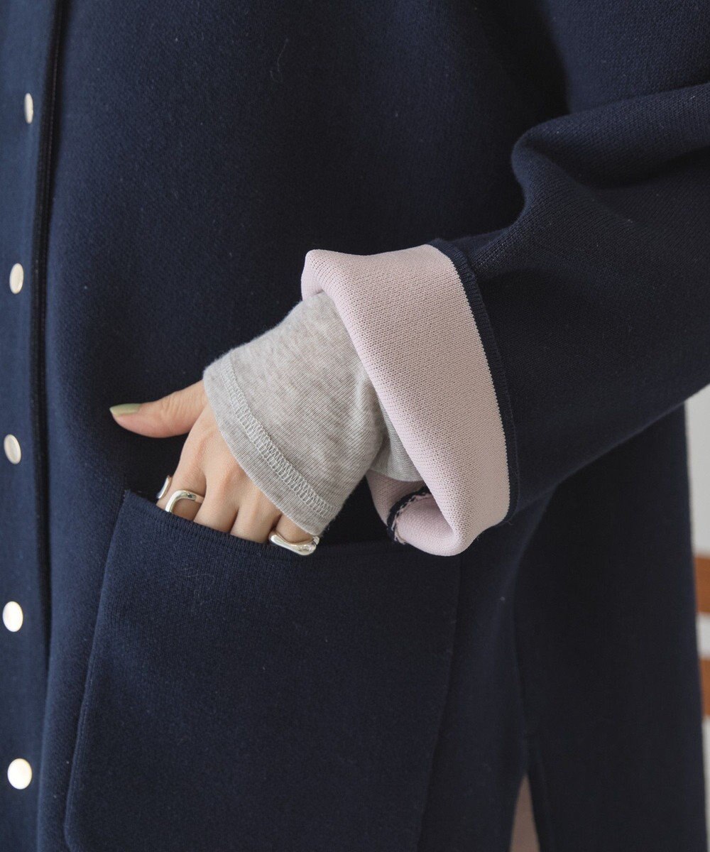 AMERICAN HOLIC Wフェイスラウンドヘム ラグランニットカーディガン 