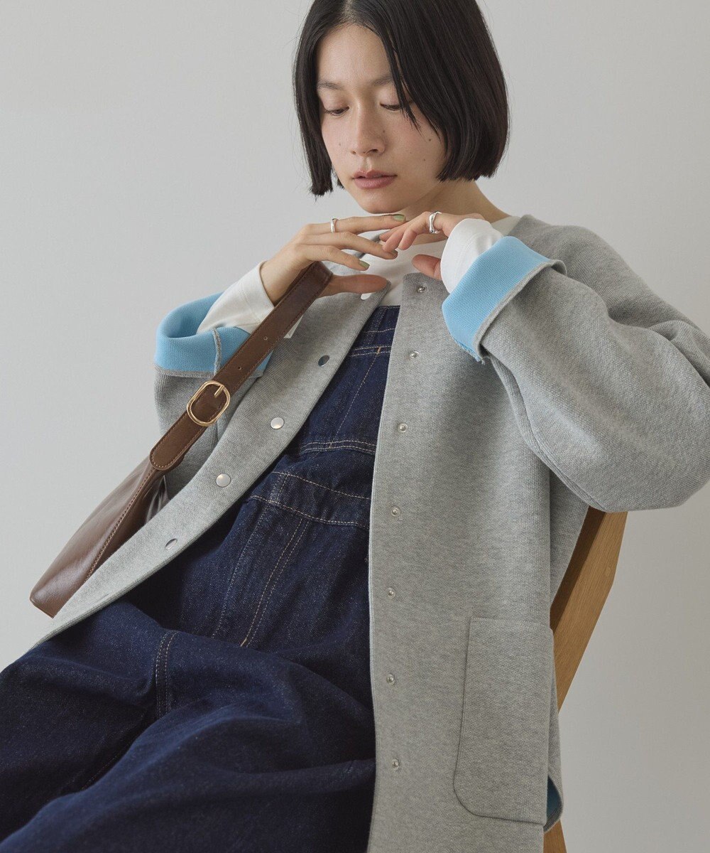 AMERICAN HOLIC Wフェイスラウンドヘム ラグランニットカーディガン 