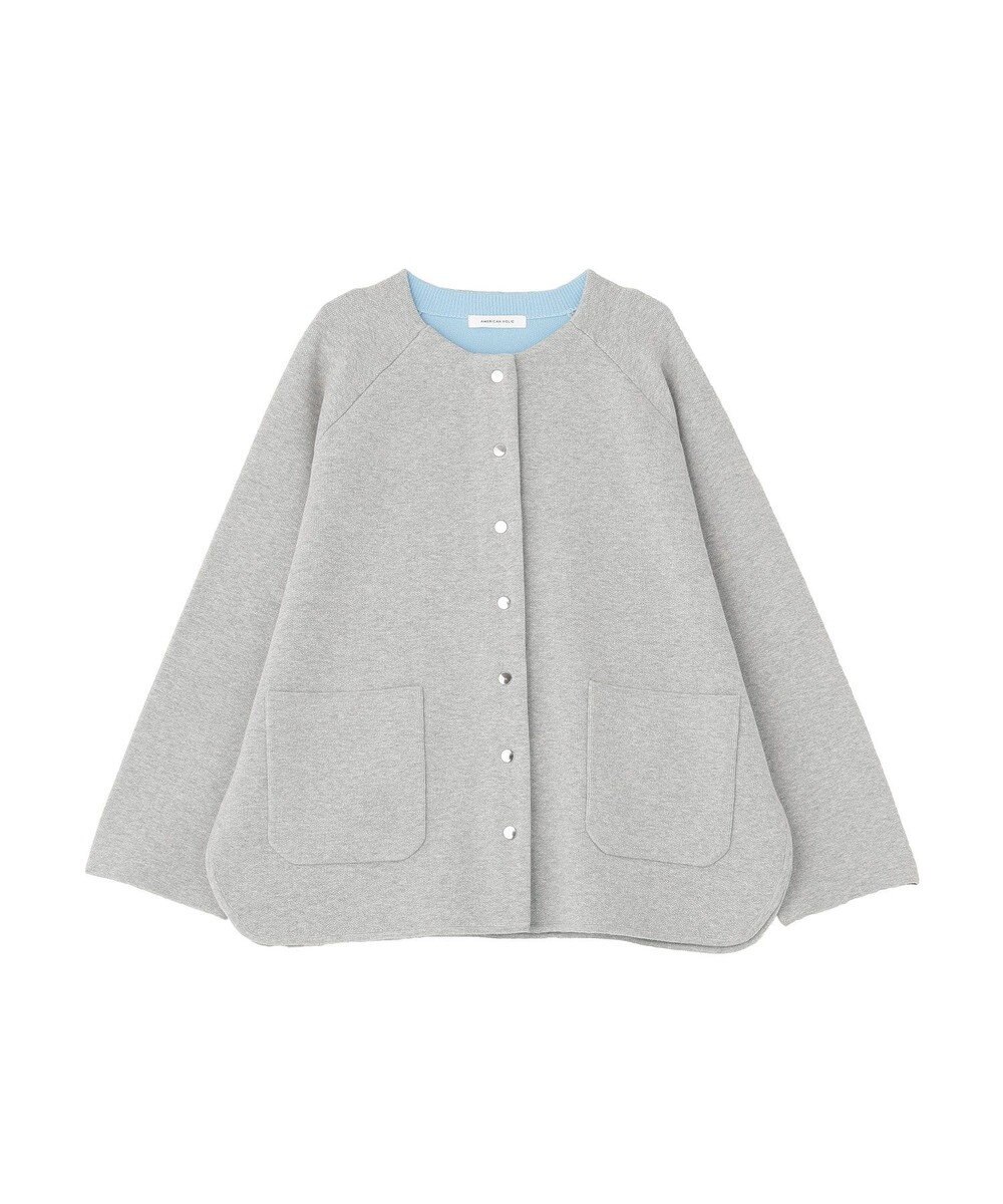 AMERICAN HOLIC Wフェイスラウンドヘム ラグランニットカーディガン 