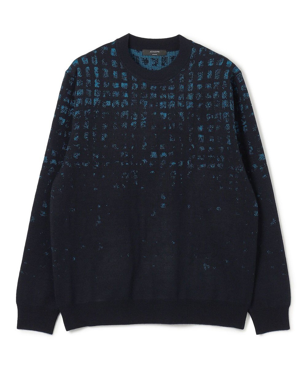 JOSEPH HOMME ドローイングブレイドジャガード　クルーネック長袖ニット 