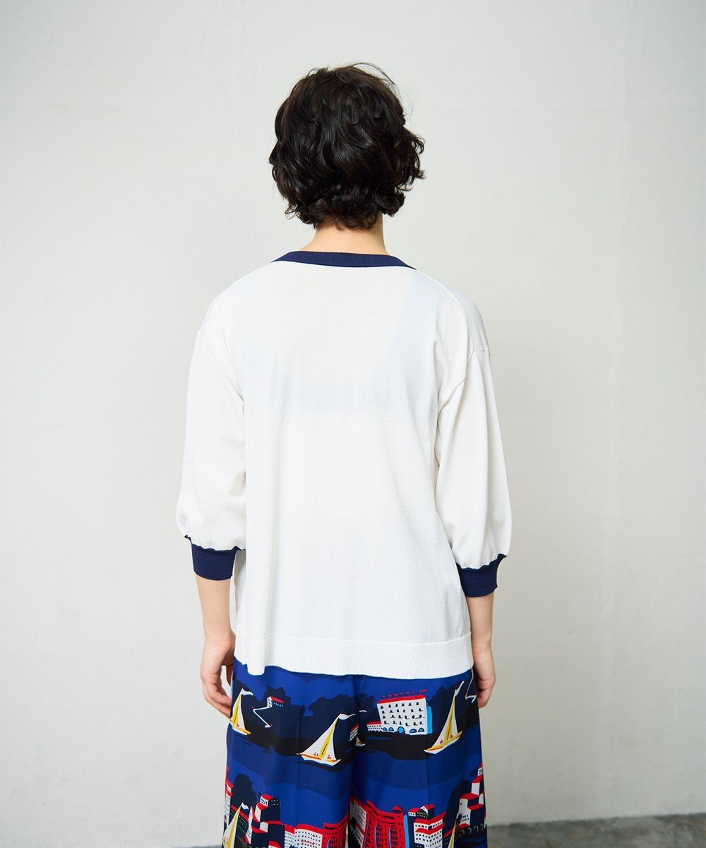 GRACE CONTINENTAL 配色ニットカーディガン 