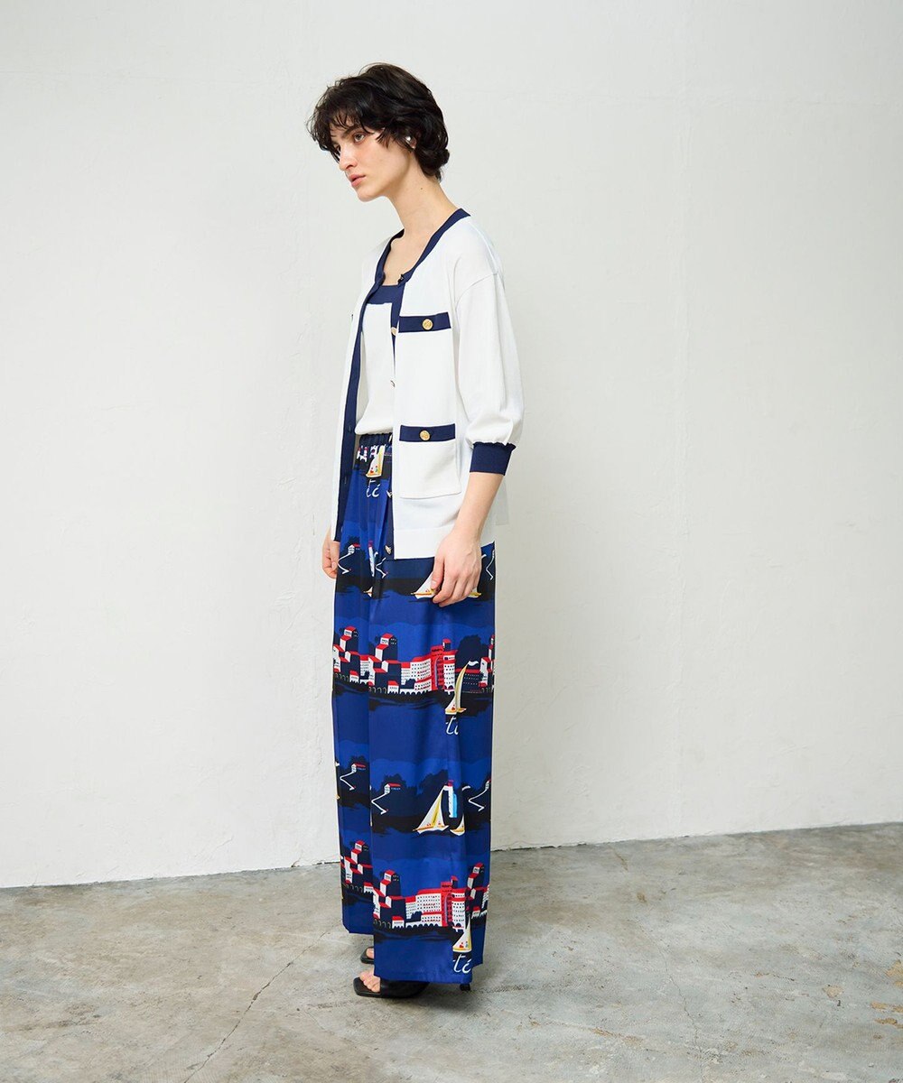 GRACE CONTINENTAL 配色ニットカーディガン 