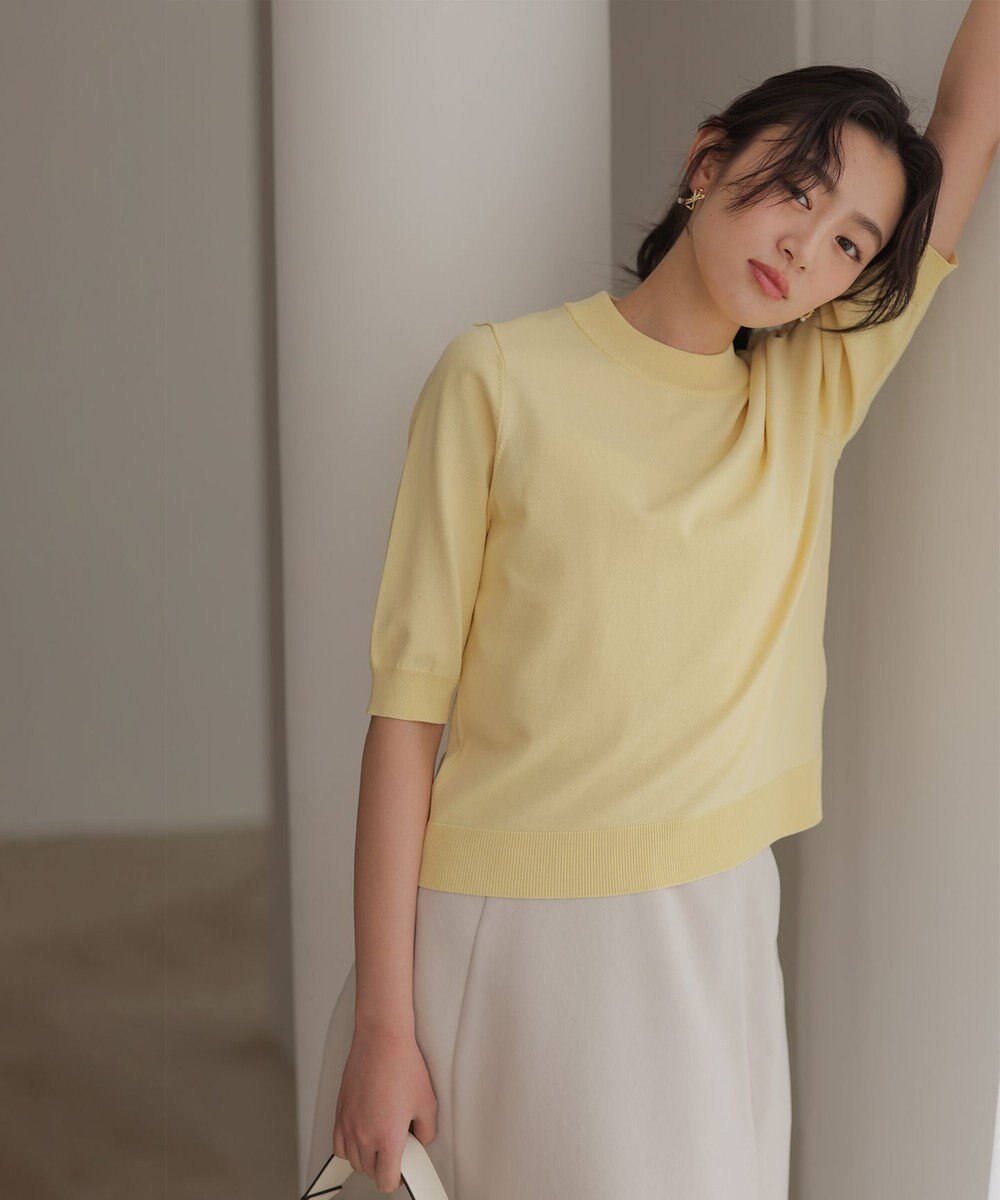 組曲 S マイラックカラー 6分袖 ニット 