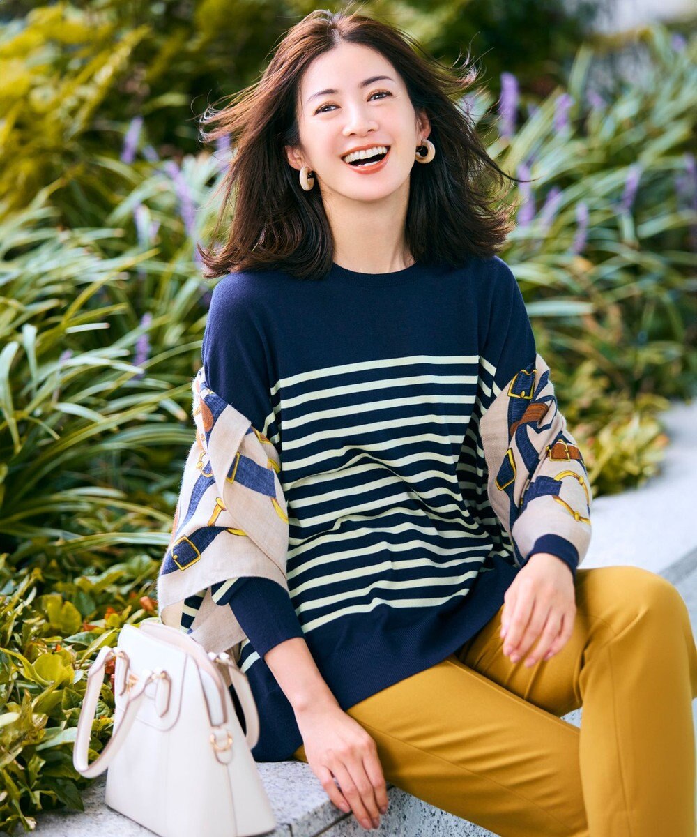 23区 L 【WEB限定カラーあり/洗える】ウーステッドウール ワイドシルエット ニット 