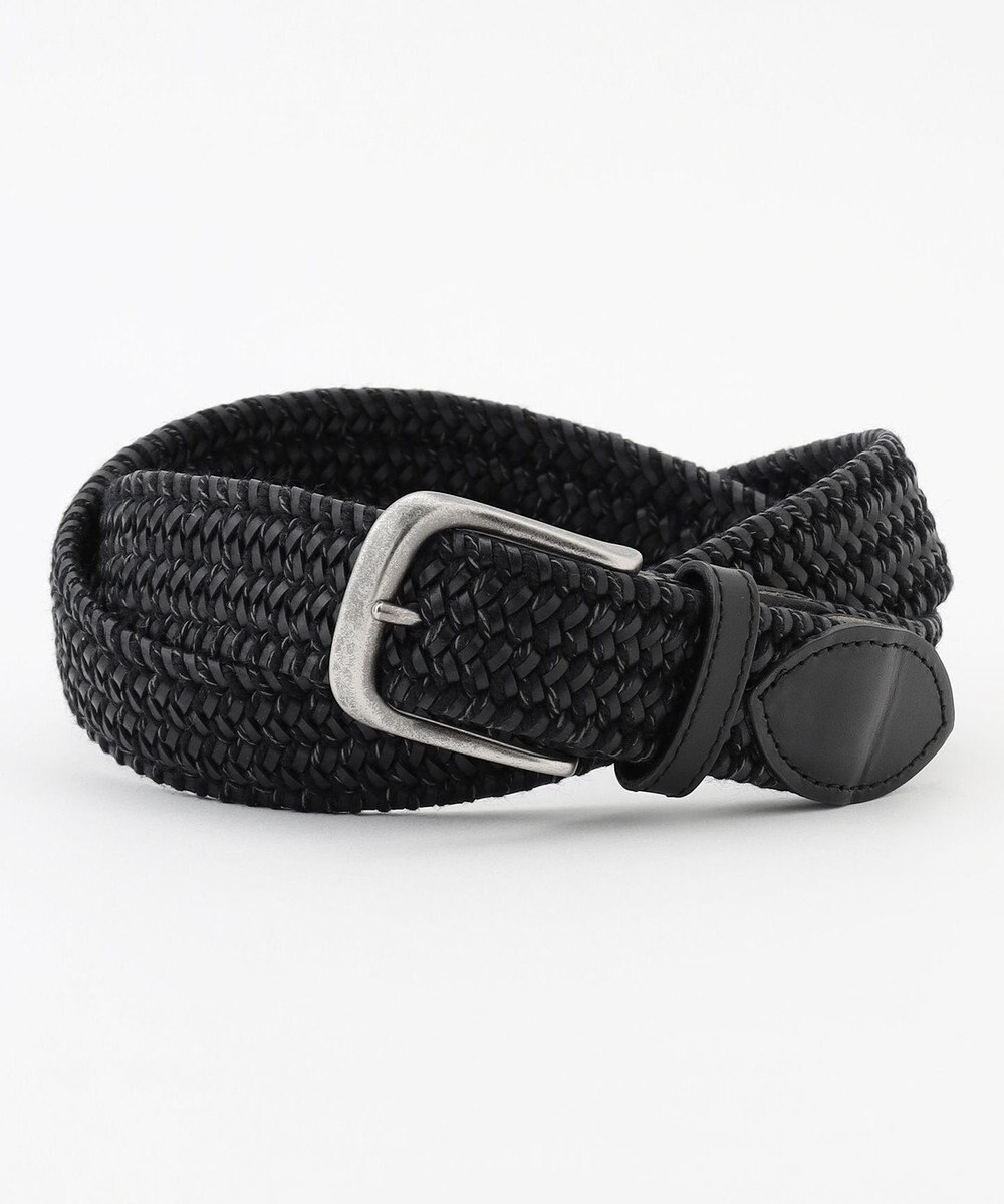 JOSEPH ABBOUD 【イタリア素材・ストレッチ・日本製】レザーメランジストレッチ ベルト 