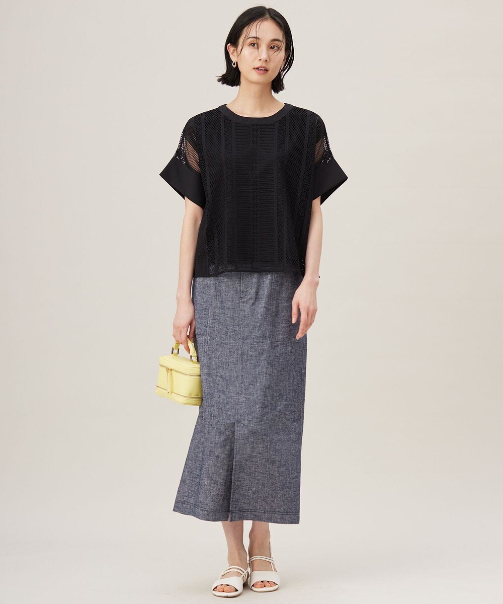 自由区 L 【洗える】レースエッジ Tシャツ&タンクトップセット トップス 