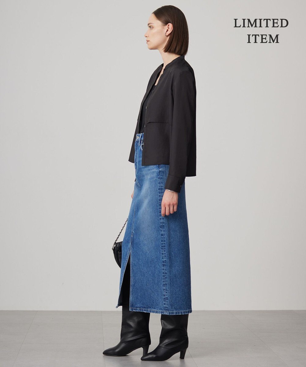 ICB L 【WEB限定・洗える】シルキーツイル  クロップドシャツ 