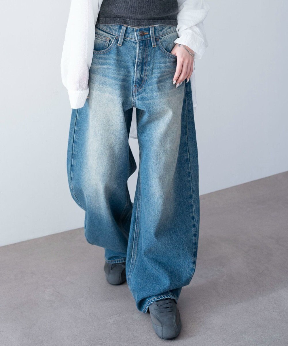 WEGO ワイドカーブデニムパンツ 