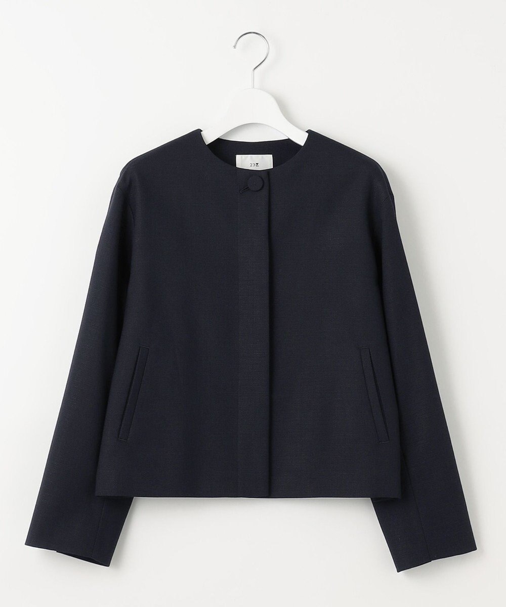 23区 【セットアップ対応】ストレッチブッチャー ノーカラー ジャケット 