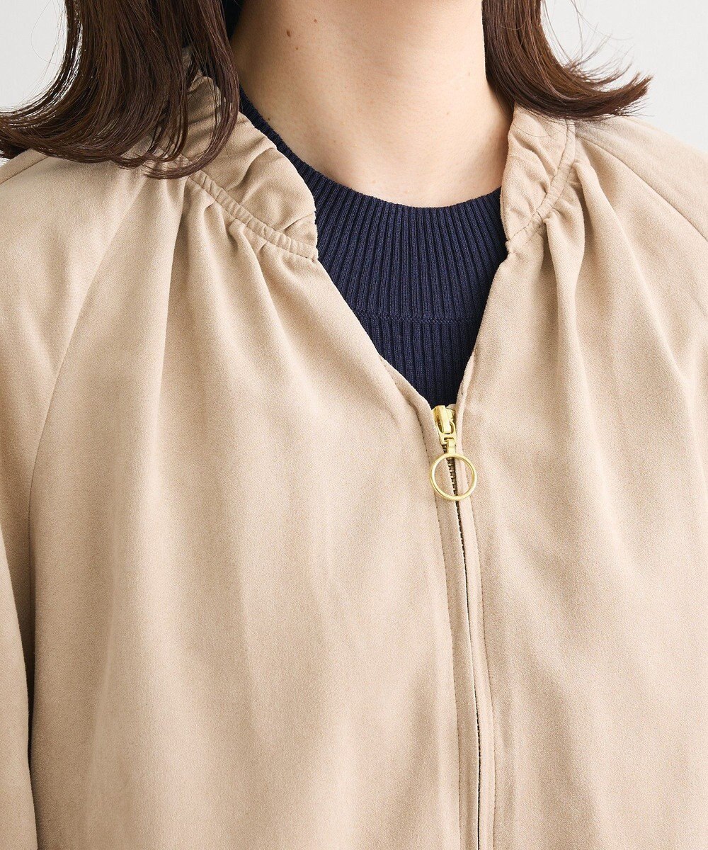 Green Parks スウェードライクギャザーブルゾン 