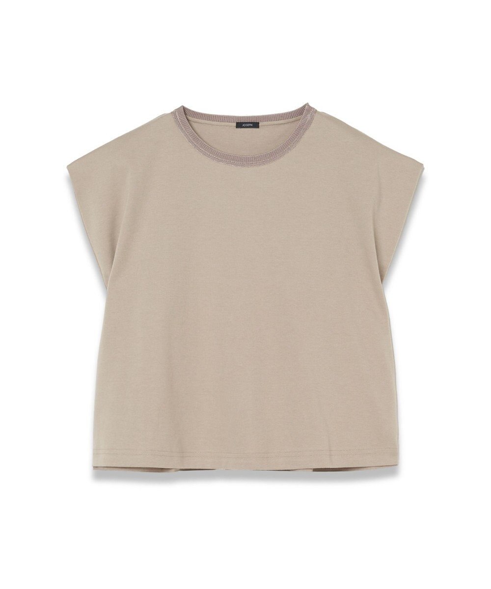 JOSEPH 【洗える】ポプリンジャージー　キャップスリーブティーシャツ 