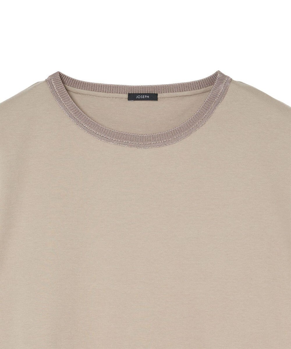 JOSEPH 【洗える】ポプリンジャージー　キャップスリーブティーシャツ 