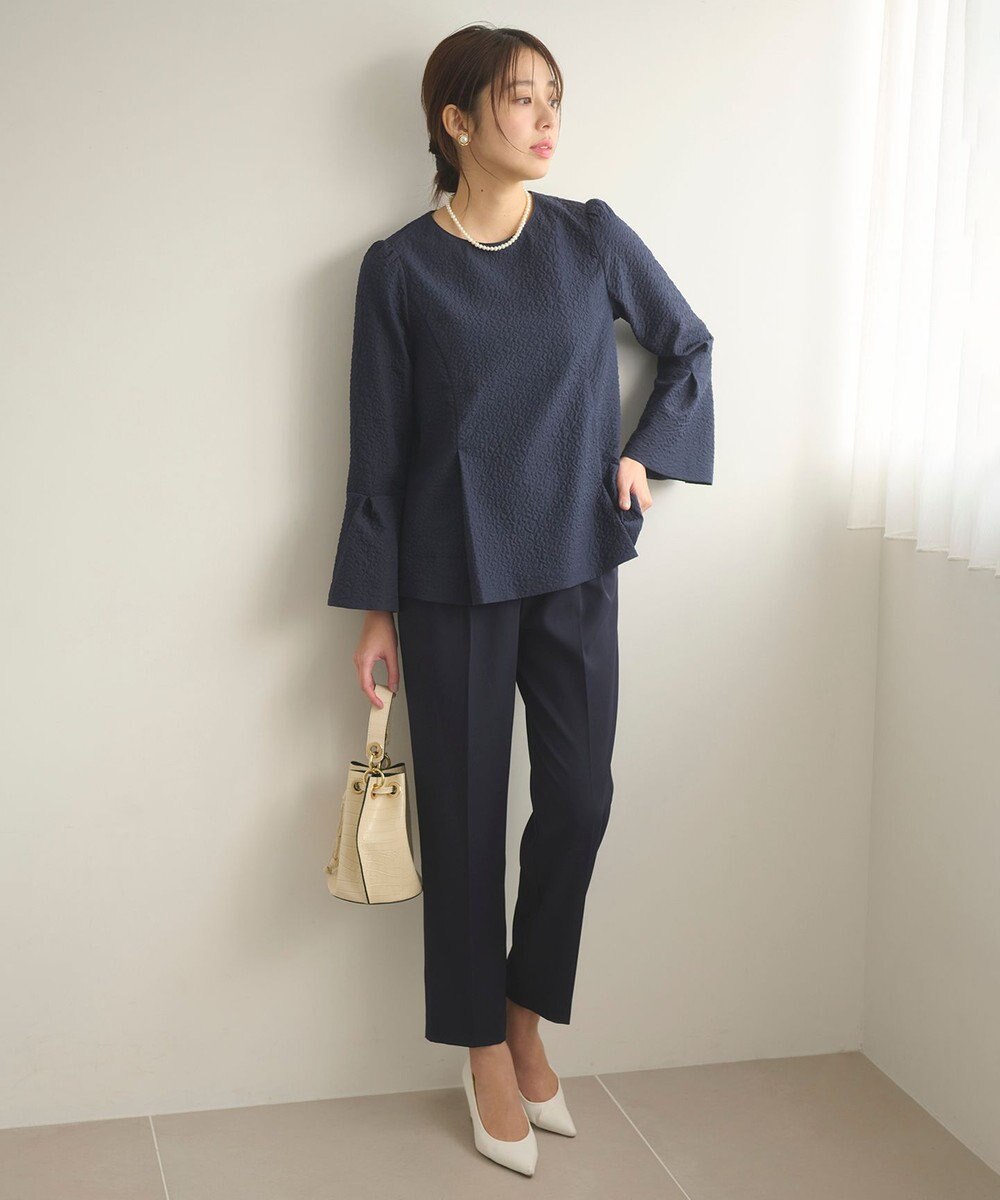 Feroux 【セットアイテム】美シルエット ブラウス×パンツ セットアップ 