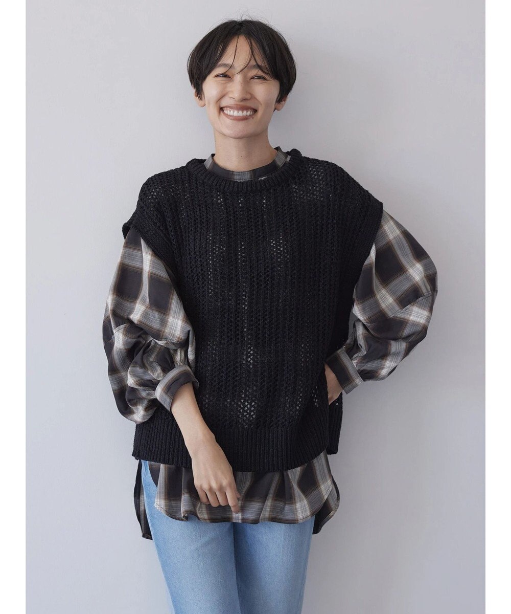 AMERICAN HOLIC ＳＥＴ　ボリュームスリーブシャツ＋ニットベスト 