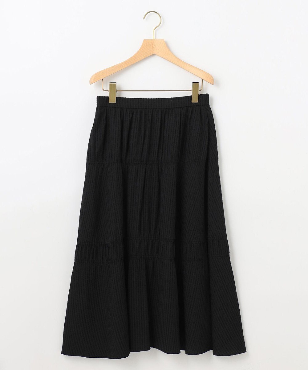組曲 L 【WEB限定】ステッチストライプドビー ギャザースカート 