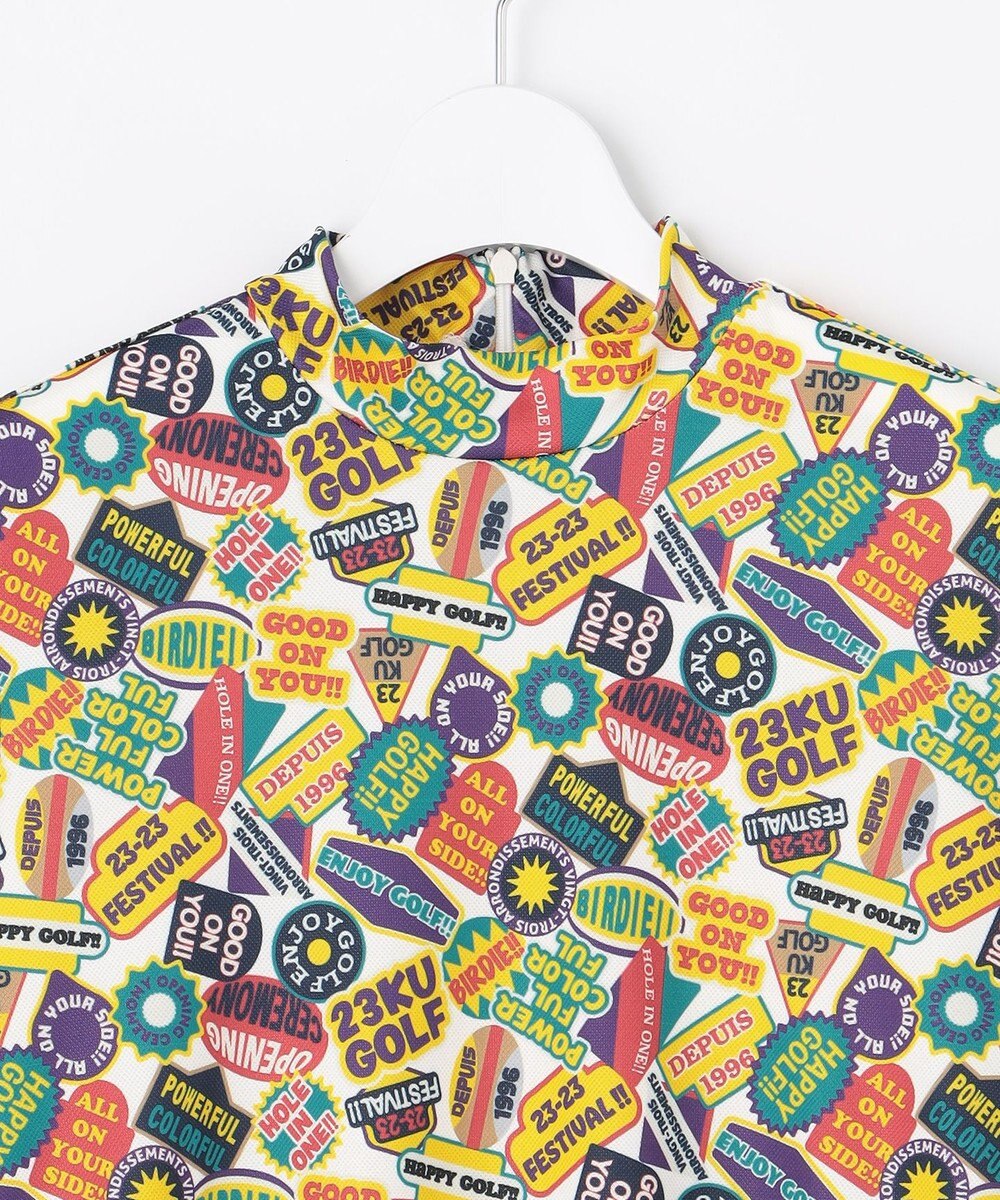 23区GOLF WEB限定【WOMEN】ステッカープリント モックネックワンピース 