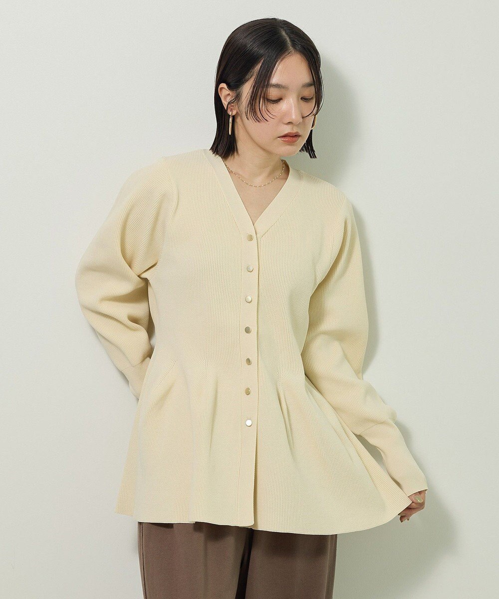 Green Parks 金釦ペプラムニットカーディガン 