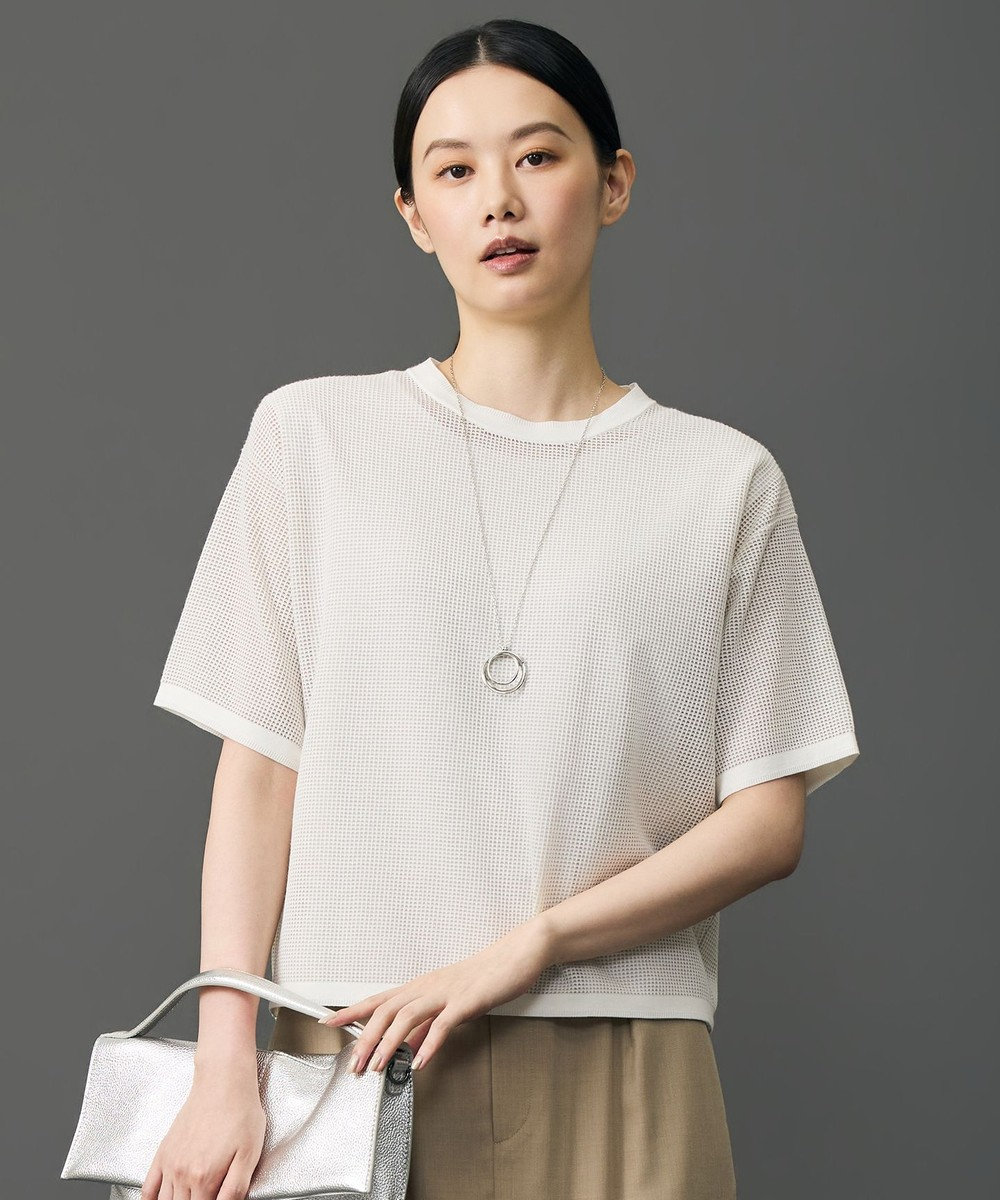 自由区 シアーメッシュニット Tシャツ 