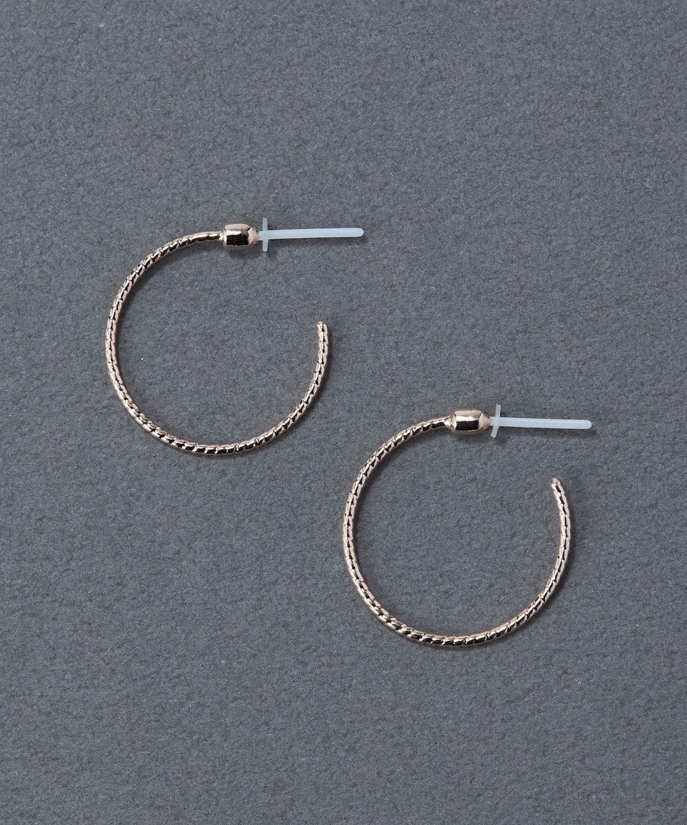 Phoebe 〈金属アレルギー対応〉ファインスレッドフープセラミックポストピアス シンプル/フープピアス 