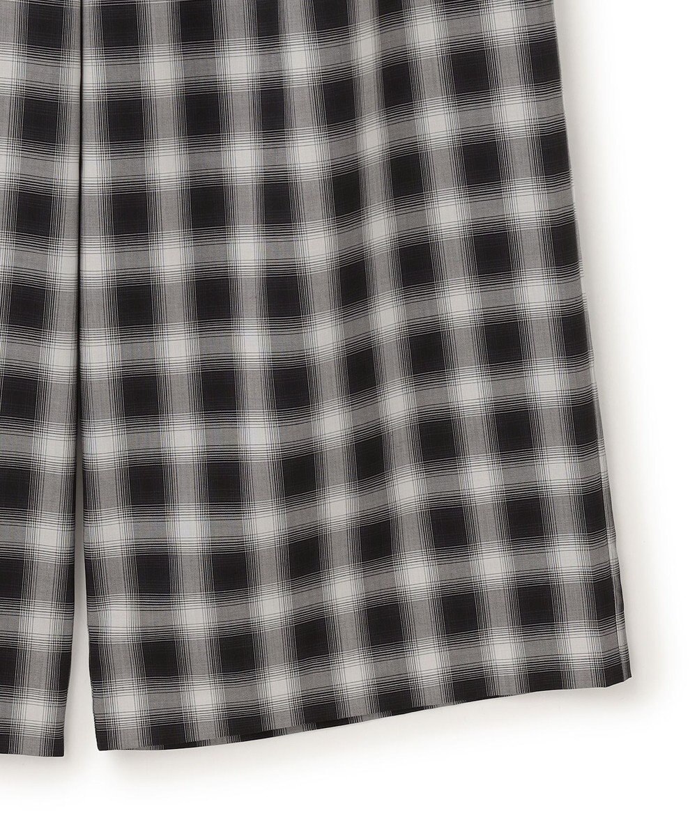 UNFILO シアー オンブレーチェック ワイドパンツ 