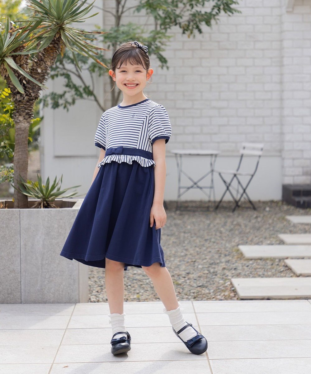 組曲 KIDS 【110-140㎝】マリンボーダー ワンピース 