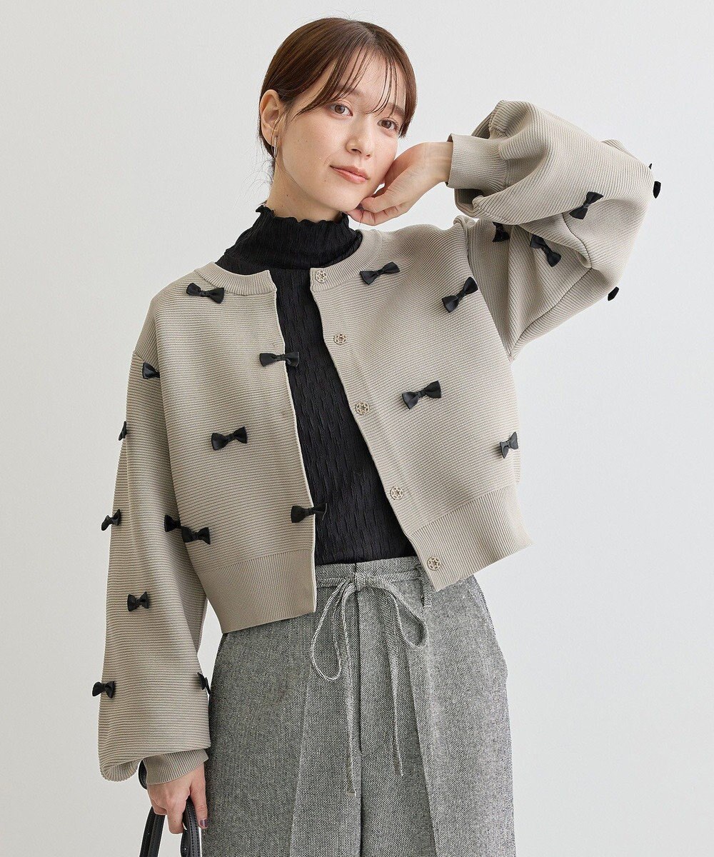 Green Parks ・ｓｗｉｎｇ　ｂｙ　メニーリボンニットカーディガン 