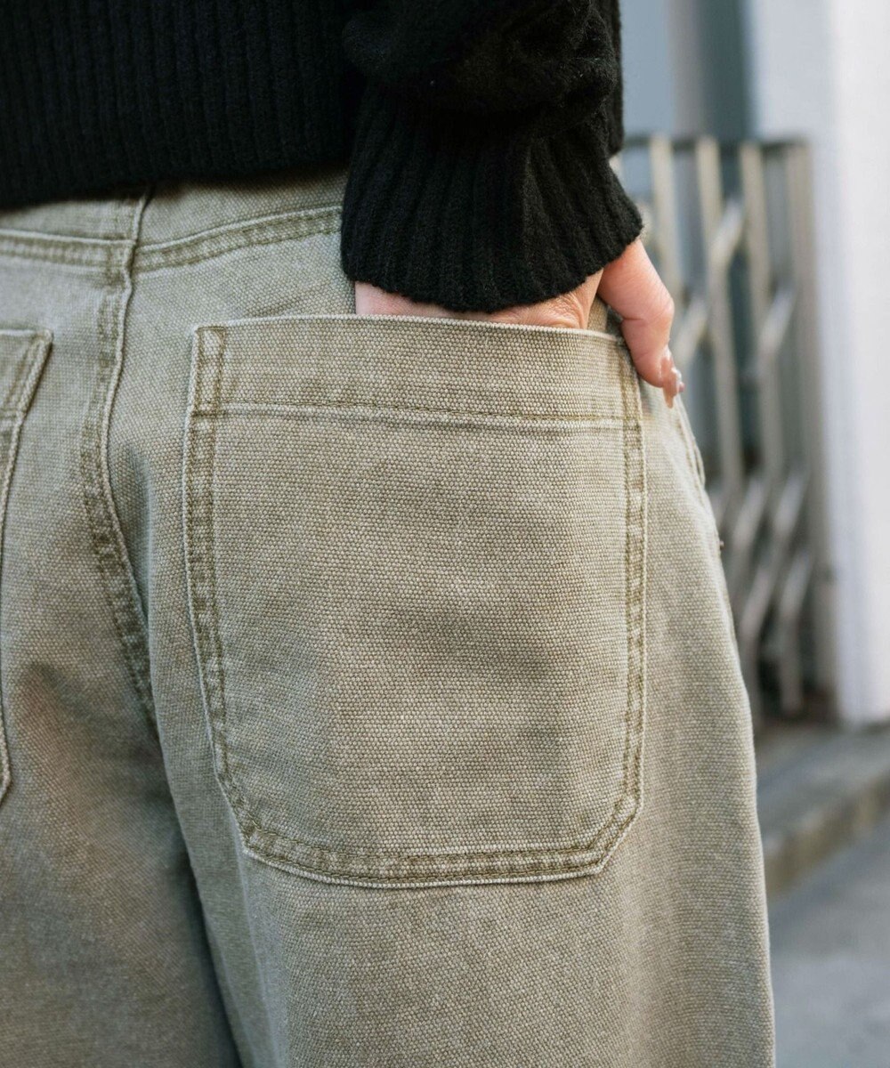 WEGO ヴィンテージウォッシュダックダブルニーバギーパンツ 