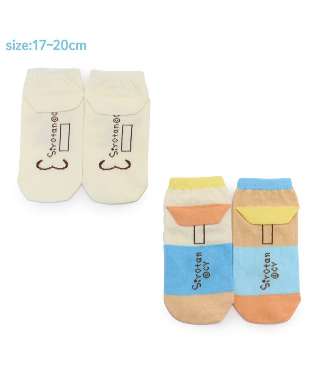 Mother garden しろたん スニーカー丈ソックス 2足セット 17~20cm 《顔ぼんドーナツ/お友達カラフル》 